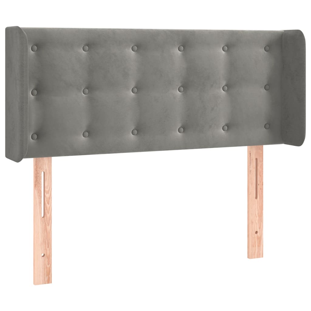 Vidaxl Zagłówek Do Łóżka Z Led, Jasnoszary, 103X16X78/88 Cm, Aksamit