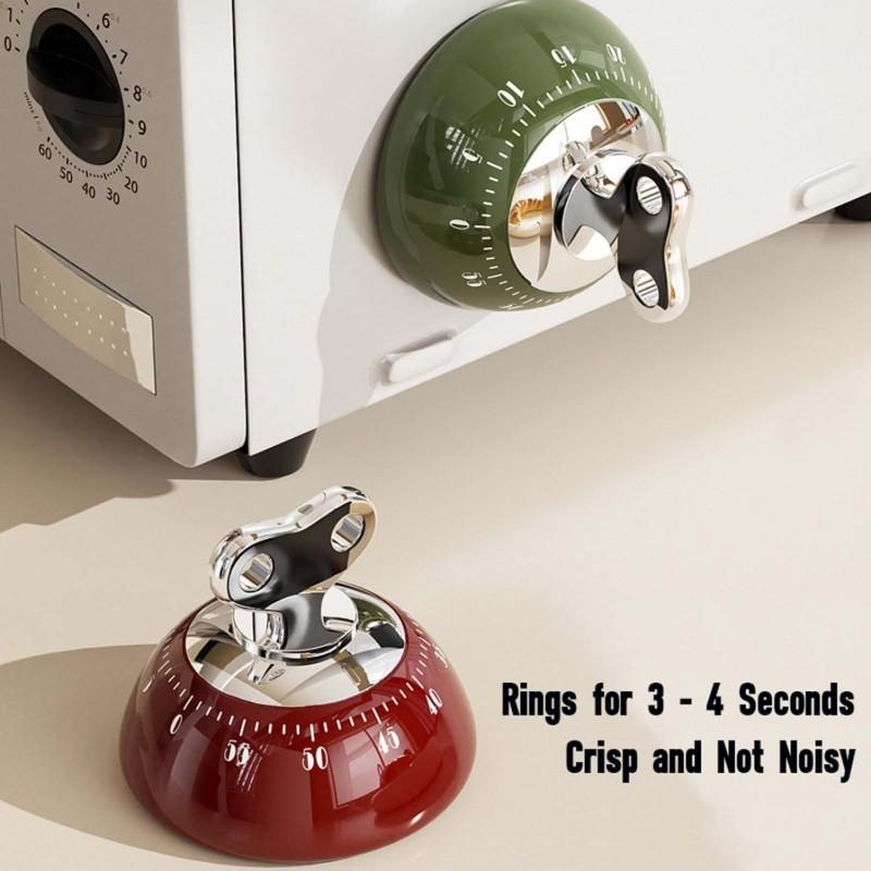 Magnetic Kitchen Timer Vintage Style Manual Countdown Cooking Baking Down Up Loud Alarm Magnet Clock Study Clock Kitchen