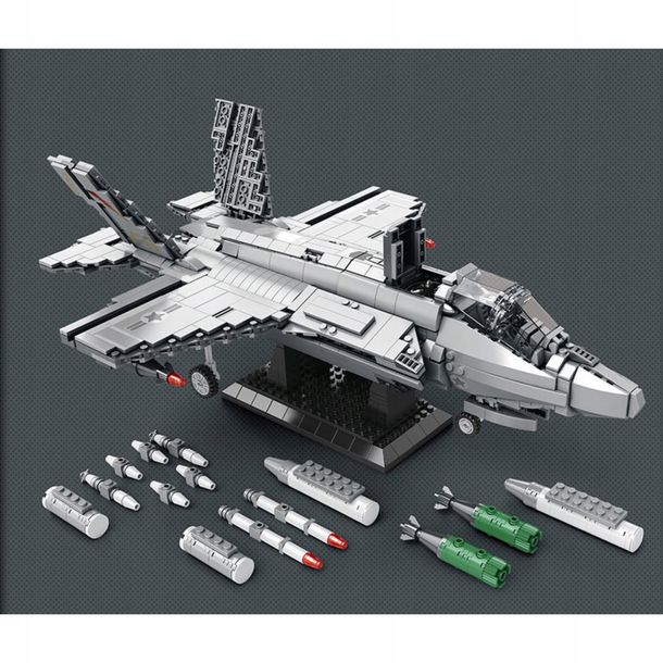 Reobrix Construction Blocks Military Aircraft F-35 Lightning Ii Fighter Jet