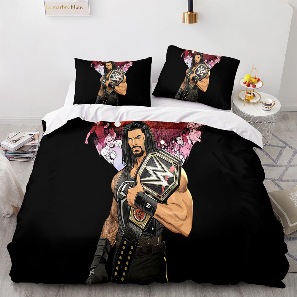 Wwe Eaw Постельное белье Односпальное Полуторное Двуспальное Queen King Размер Игровое постельное белье по рестлингу Взрослый Детская спальня Комплекты с пододеяльником 3D-печать 032