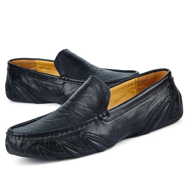 Plus Size Split Leather Shoes Men Loafers Comfortable Casual Shoes Men Flats Moccasins Men Footwear