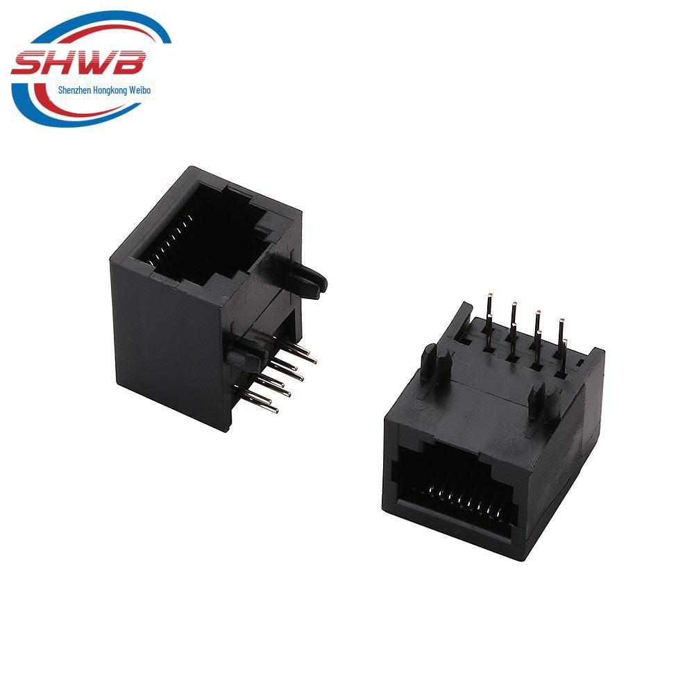 Сетевая розетка RJ45 8P8C, полностью пластиковая, короткий корпус 90°, 17,7 мм, лево/правоориентированная.