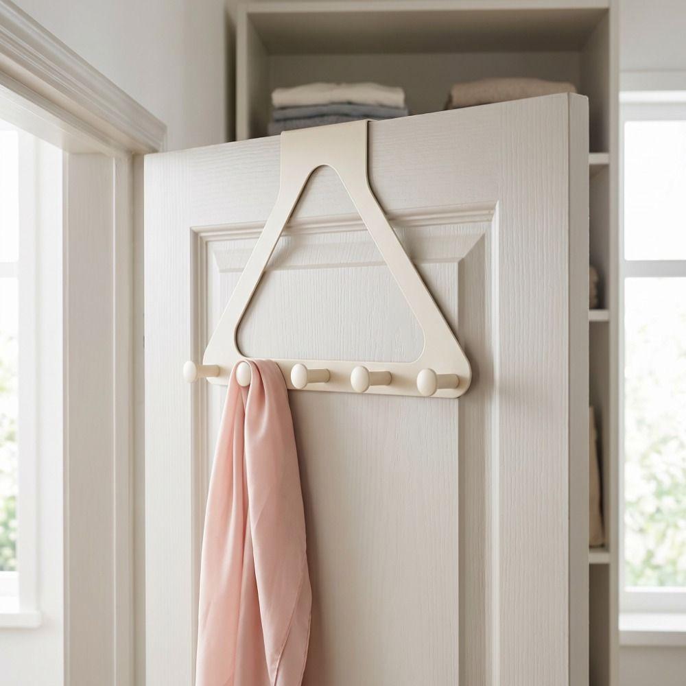 Triangle Door Hanger Hooks No-drill Door Storage Hook Multi-Hook Wall Mounted Hanger  Bathroom