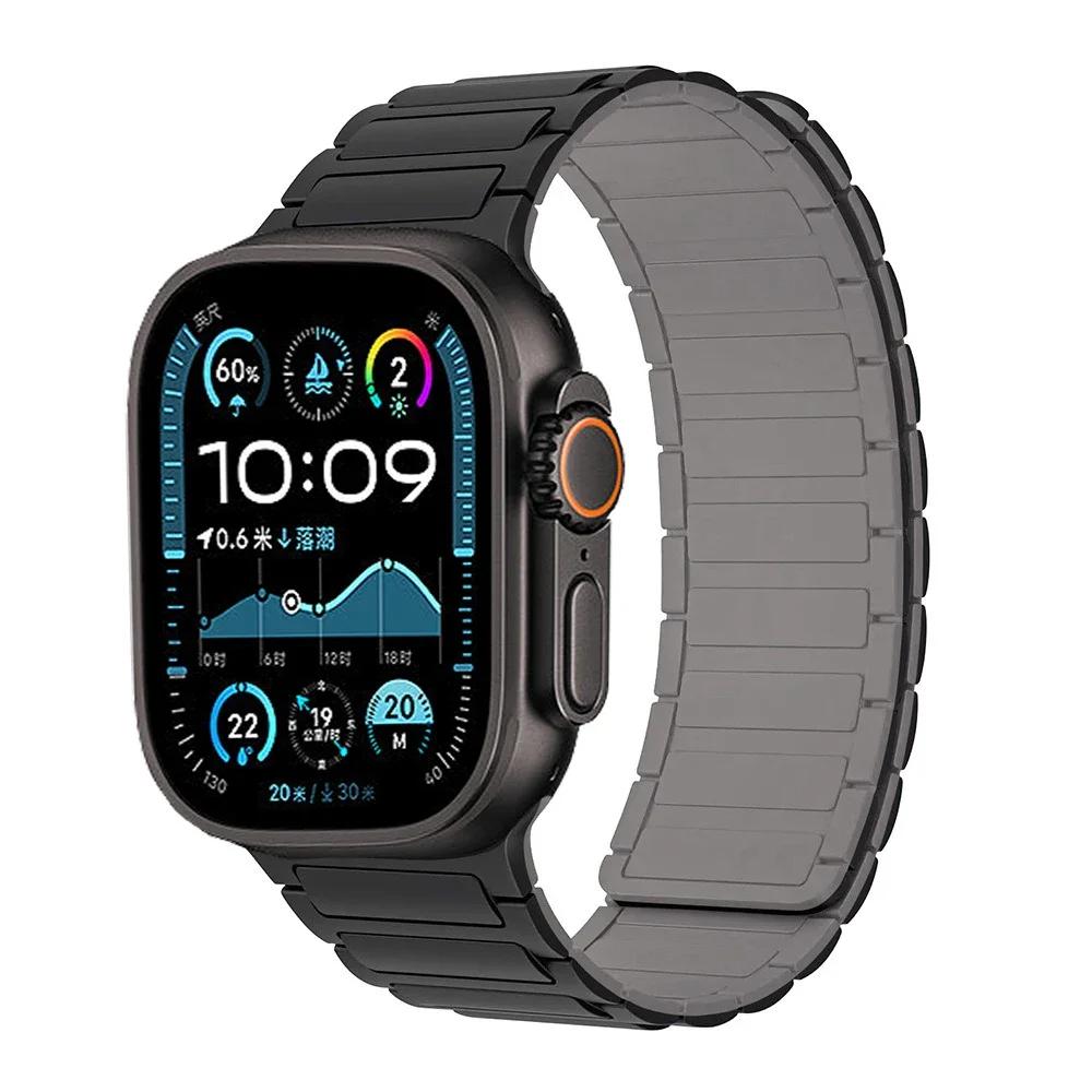 Силиконовый ремешок для Apple Watch Band 49мм 46мм 42мм 45мм 44мм 41 40мм Браслет iWatch Серии 11 10 9 8 7 6 5 4 SE Ultra 3 2 49ММ