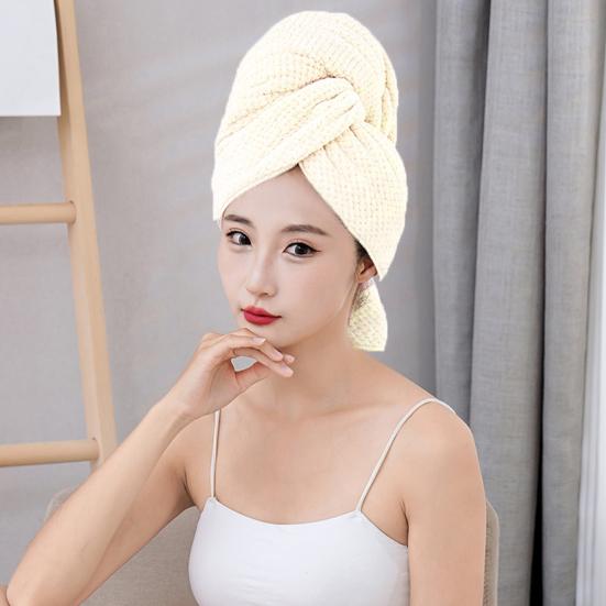 Большое полотенце для волос с эластичным ремешком, поглощающее влагу, супермягкое, быстросохнущее