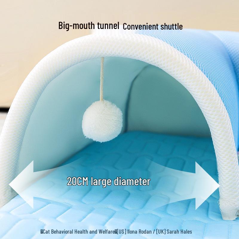 Breathable Spring/Summer Cat Tunnel & Bed Combo for Play and Relaxation