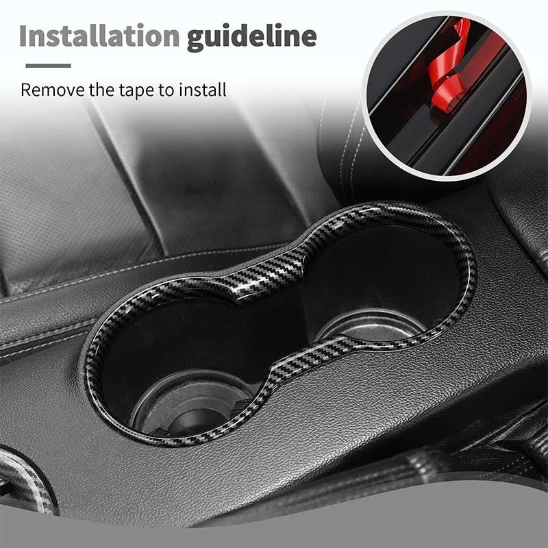 ABS Co-Pilot Center Console Decoration Steering Wheel Cover Sticker Fit For Ford Mustang 2015-2023 Interior Accessories