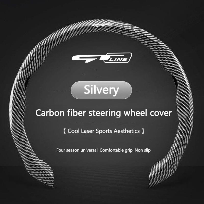 OAET7 Carbon Fiber Car Texture Steering Wheel Cover with Segmented Quick-Release Design Durable For KIA KN GT LINE Interior Accessory