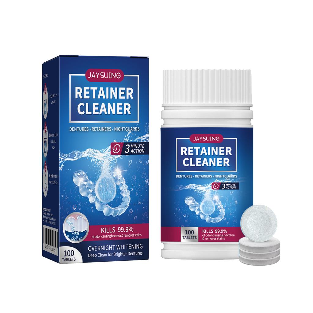 Jaysuing Denture Cleaning Tablets Fresh Breath Oral Care Remove Tartar Stains Whiten False Teeth 30 Packs