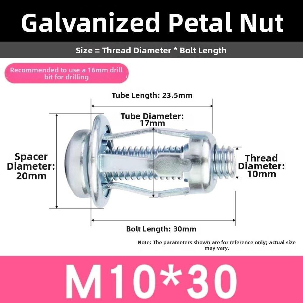 10pcs M4 M5 M6 M8 Petal Screw Anchors Carbon Steel Rivet Nut Set Cardboard Fastening