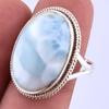 Natural Republic Larimar Gemstone Handmade 925 Sterling Silver Ring S.9" A7v67