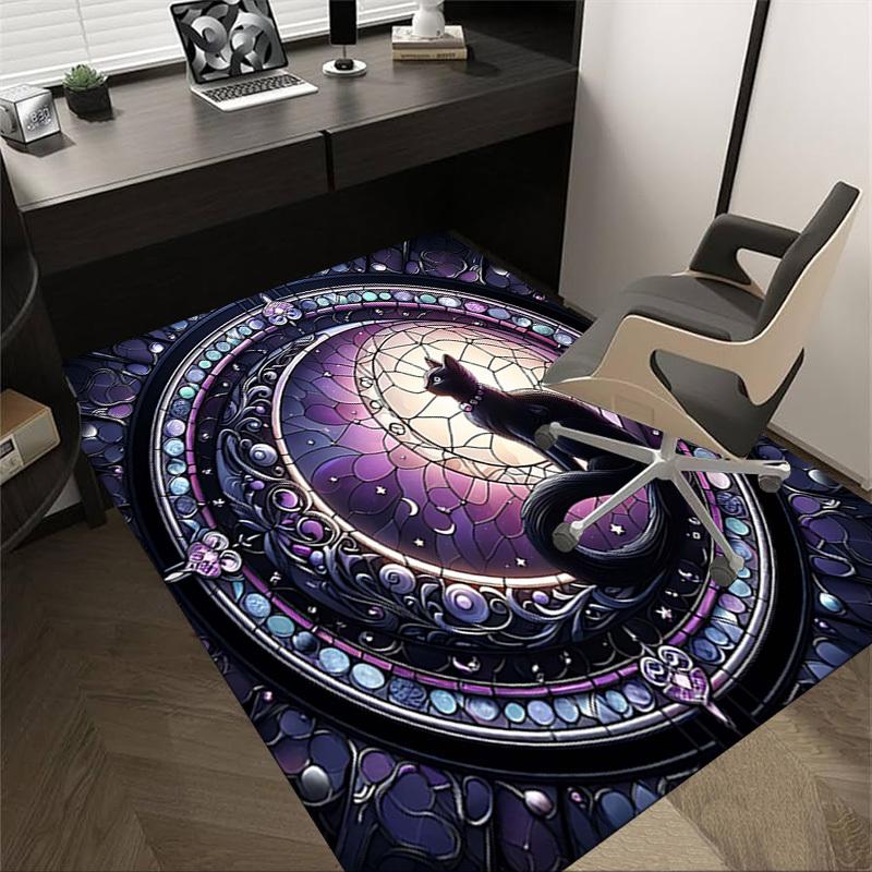 1PC Stained Glass Cat Extra Large Non Slip Floor carpet, Office, family, Studio   Large Area Rug Indoor Rugs, Bold Statement Piece