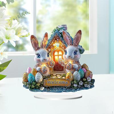 Акриловые кролики для празднования Пасхи, настольная экспозиция