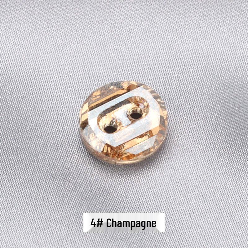 High-Grade Crystal Rhinestone Buttons for Men's & Women's Shirts and Cardigans - Black & White Decorative Small Buttons