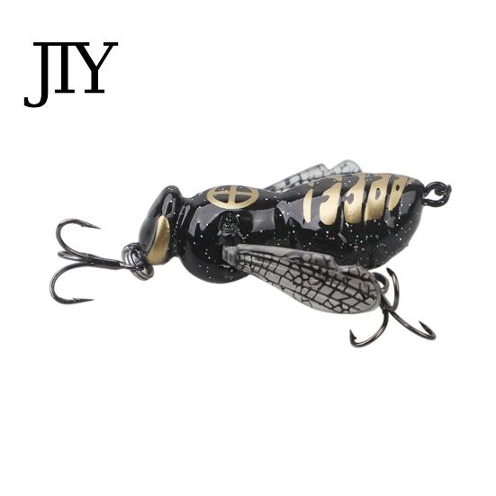 Freshwater Fishing Lure 5G/4.8CM Bionic Wasp Topwater Lure, Floating Hard Hornet with Acoustic Fake Insect Bait Noise Steel Ball, Artificial