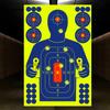 12x18 Inch Self-Adhesive Fluorescent Yellow Splatter Target with Blue Human Figure, Ideal for Competition and Training