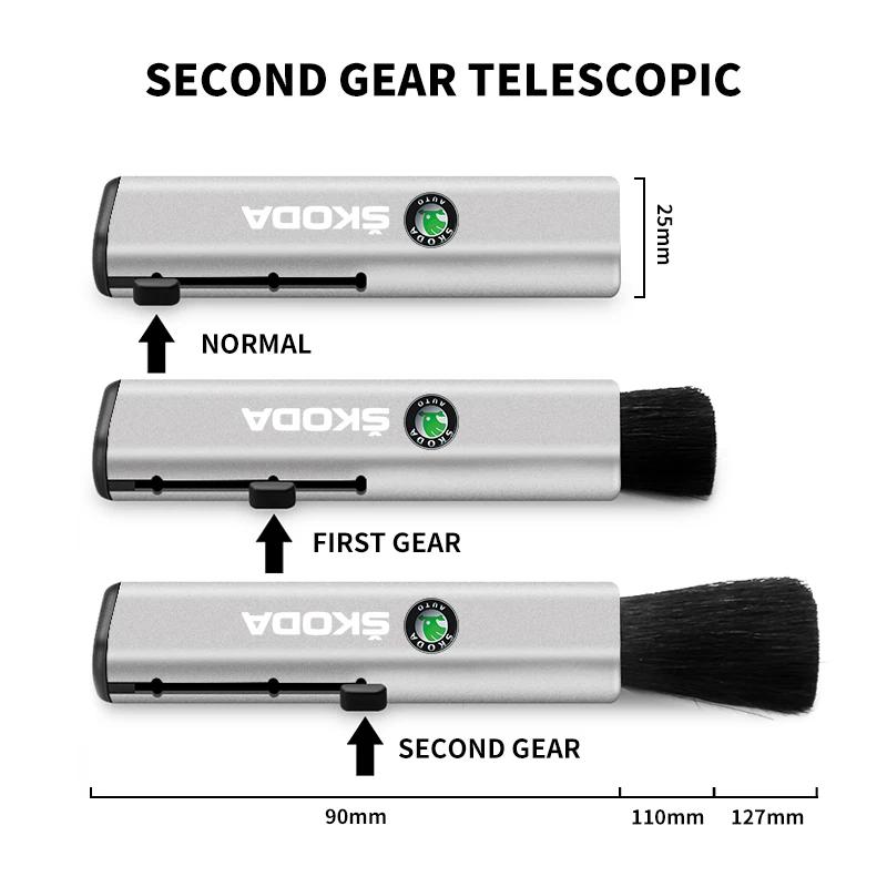 AAAAO1 1pcs Car Retractable Dust Cleaning Soft Brush For Skoda Octavia MK2 MK3 2 3 A7 Fabia Karoq Kodiaq Superb Rapid Kamiq Scala Yeti