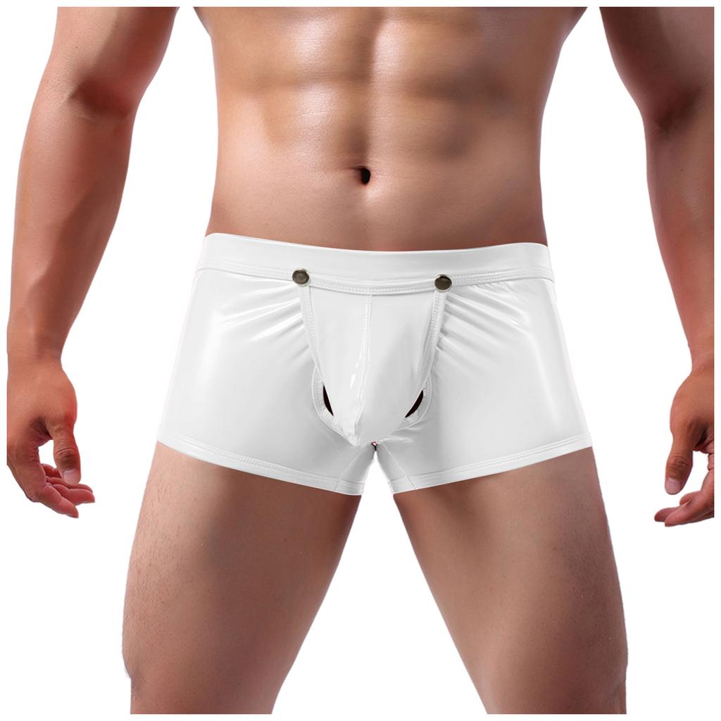 Мужские сексуальные стринги из искусственной кожи, нижнее белье, трусы-боксеры, трусы-стринги