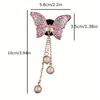 Fashionable Female Style Car Air Vent Perfume Decorative Clip, Cute Air Freshener With Rhinestone-studded Butterfly Tassel