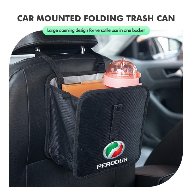 PU Leather Car Seat Back Organizer Storage Bag Auto Interior Accessories For Perodua Myvi Ativa Bezza Alza Silicone Facelift