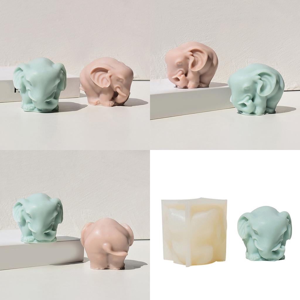 3D Elephant Silicone Candle Molds for Epoxy Resin Candle Making Cement Gypsum Silicone Molds Silicone Fondant Molds