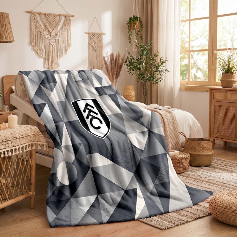 Fulham Football Print Flannel Blanket Soft Warm Sofa Bed Throw Blanket For Home Office Bedroom