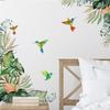 2 Pieces Tropical Plants Leaves Birds Wall Stickers Removable Waterproof Self-Adhesive Wall Decals, Colorful Natural Plants Wallpaper For Bedroom Livi