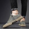 Модный тренд Холщовые мужские туфли Дышащие зеленые повседневные туфли для мужчин Комфортные универсальные кроссовки Ткань Ледяной шелк Мужские кроссовки для ходьбы и тенниса