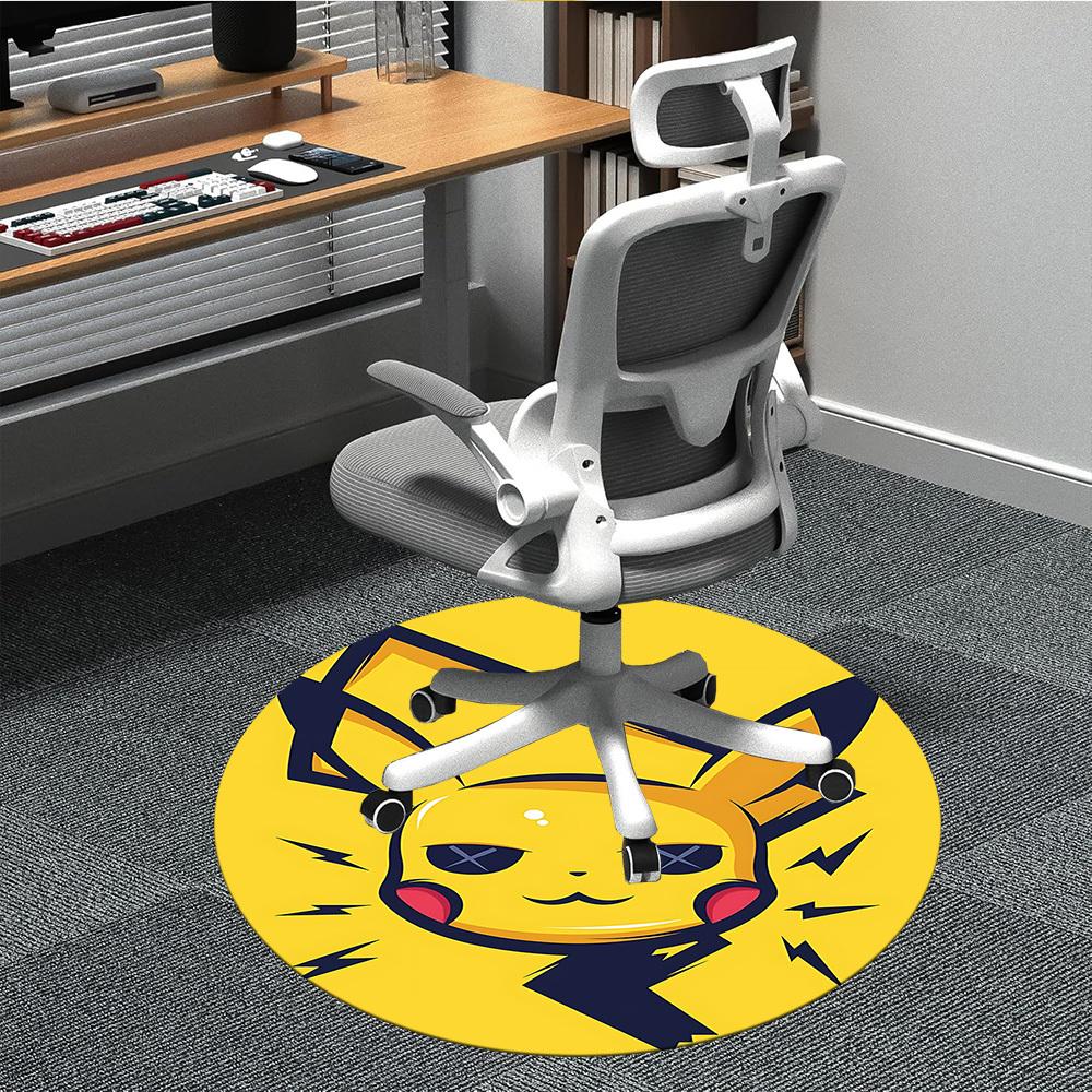 1pc Electric Office Round Area Rug, Under Office Chairs Bedroom Living Room Home Decor, Available in Various Sizes0