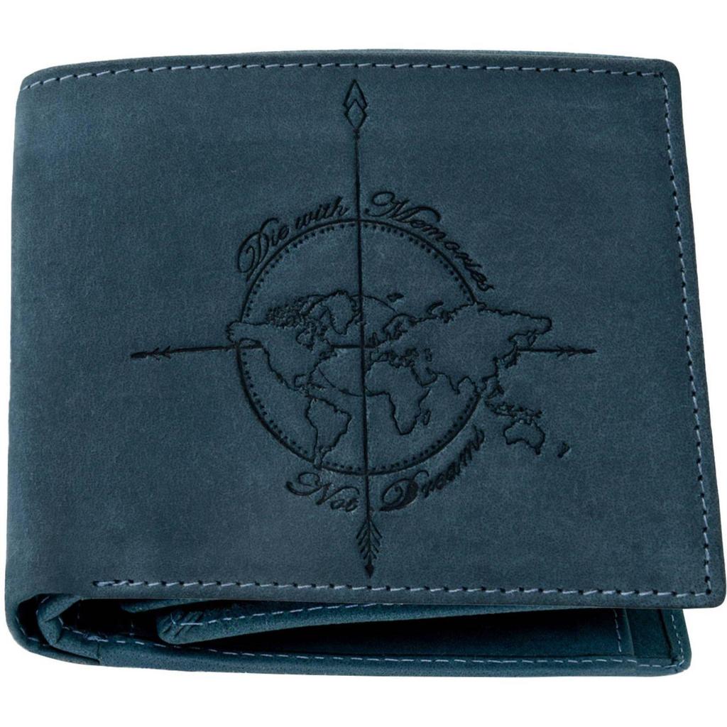 Мужской повседневный кошелек из натуральной кожи с RFID-меткой - стандартный размер (6 слотов для карт) Мужской кошелек