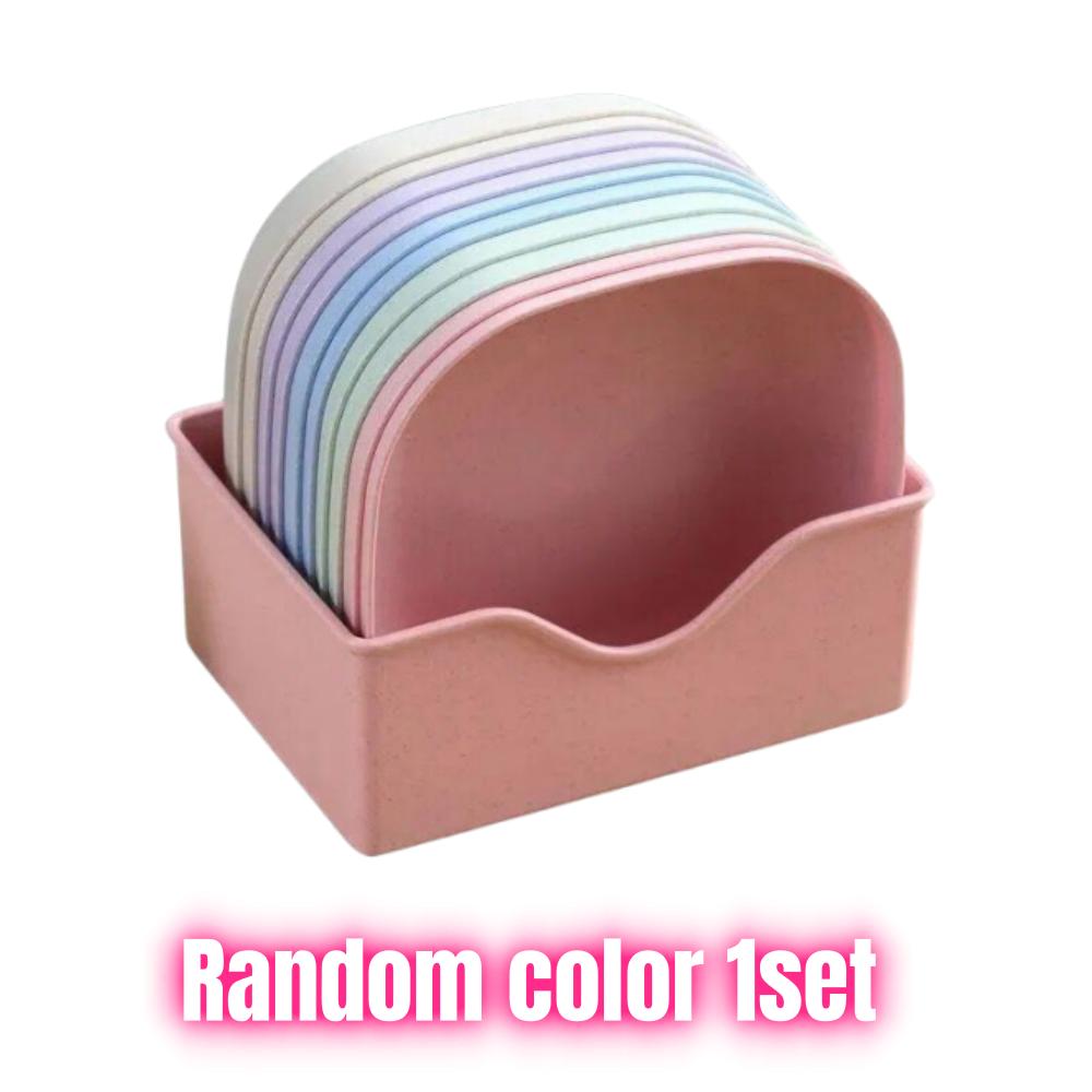 10PCS Square Plastic Dinner Plate Set Durable Shatter-Resistant Easy To Clean Dishes for Restaurants Home Kitchen Essentials