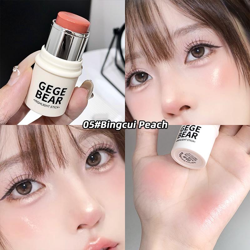 GEGE BEAR Highlight&Blush Stick Style High Gloss Fine Flash Natural Moist Portable Blush Cream Создайте естественный контурный карандаш