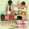 Wooden Ice Simulation Cream Shelf Children Puzzle Interactive Toy Gift For