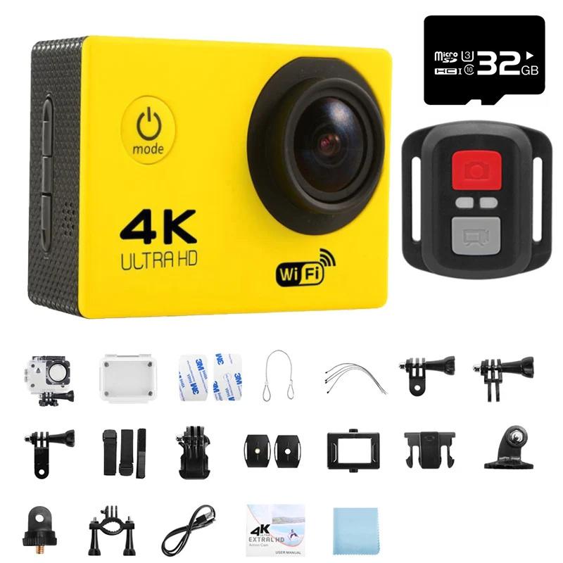 Экшн-камера Ultra HD 4K, 1080P/30FPS, Wi-Fi, 2,0 дюйма, 170D, подводный водонепроницаемый шлем, видеозапись, камеры Go Sports Cam Pro