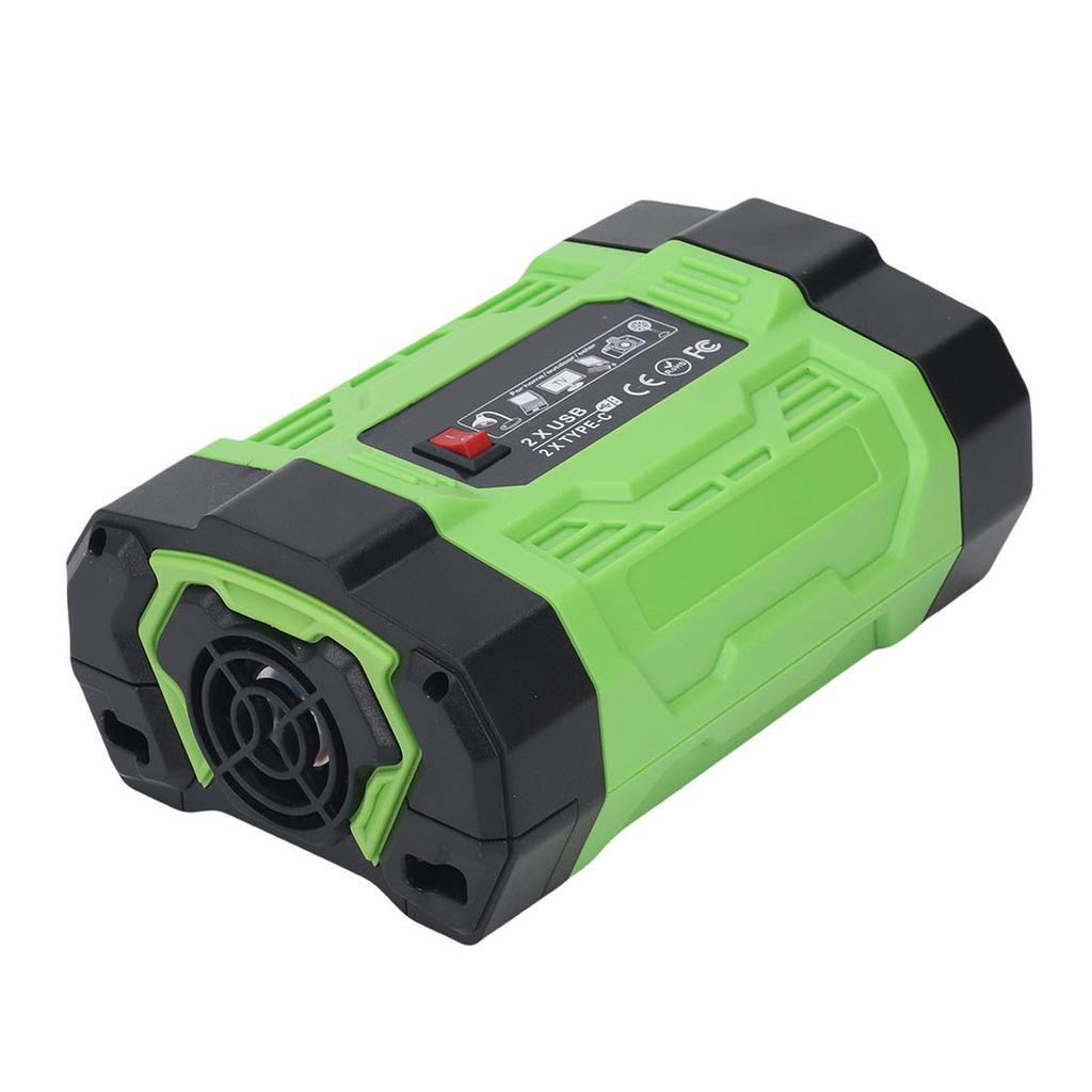 Car Power Inverter 200W 12V DC To 110V AC Car Inverter Converter with 2 USB 2 Type C 2 Sockets