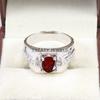 Garnet Oval Cut Gemstone With 925 Sterling Silver Ring For Men's #B101 JL375671440233