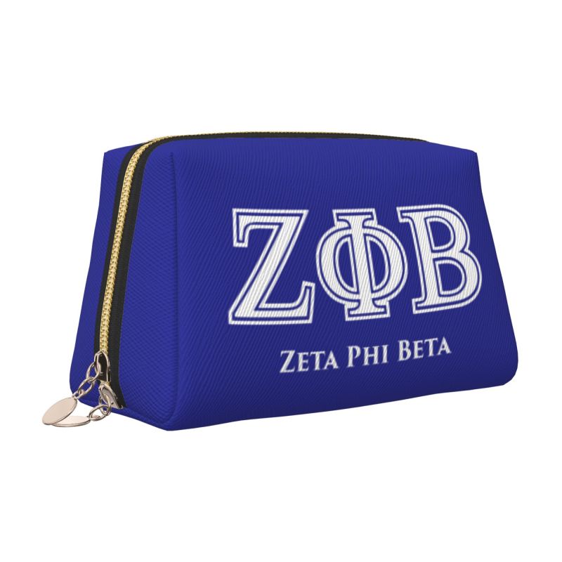 Zeta Phi Beta 1920 Принт Кожаная косметичка Женская Большая дорожная косметичка Сумка для туалетных принадлежностей Портативная сумка для хранения Подарки