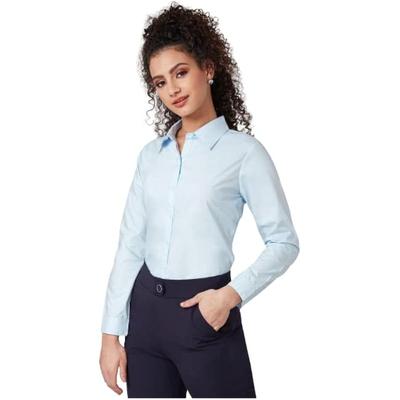 Style Quotient Женская однотонная синяя рубашка из полихлопка, классическая, для официальных случаев