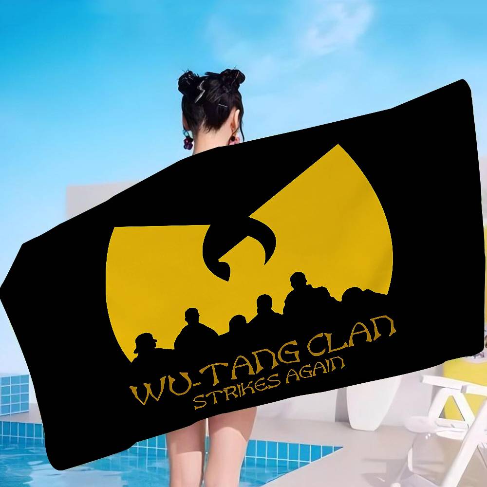 WU-T--TANG CLAN Микрофибровое одеяло Быстросохнущие пляжные полотенца Большого размера с принтом Супервпитывающее полотенце-одеяло для бассейна