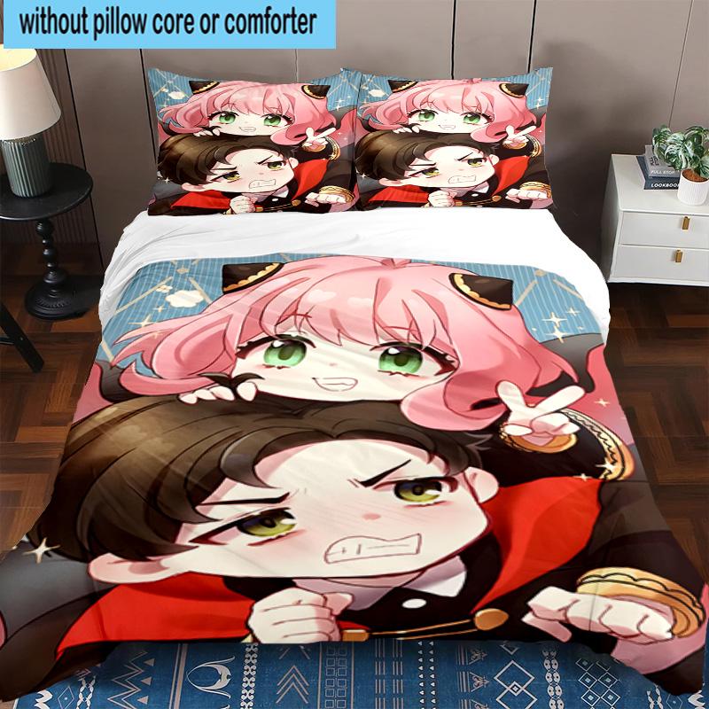 3PCS Cute anime spy Famliy 3pcs Bedding,Including 3PCS Duvet Cover And 2pcs Pillowcases Perfect for Christmas,Ideal for Bedroom, Dormitory