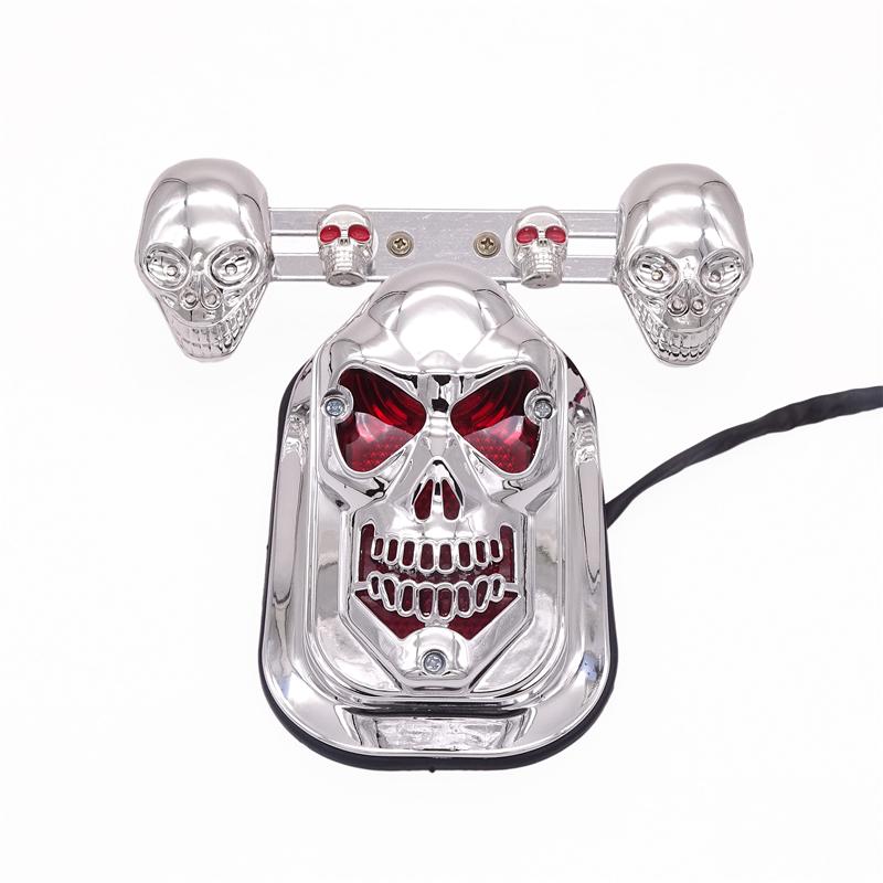 1 пара сигнальных фонарей для мотоциклов в форме черепа, украшение для мотоцикла, светодиодный указатель поворота, задний стоп-сигнал, универсальные аксессуары