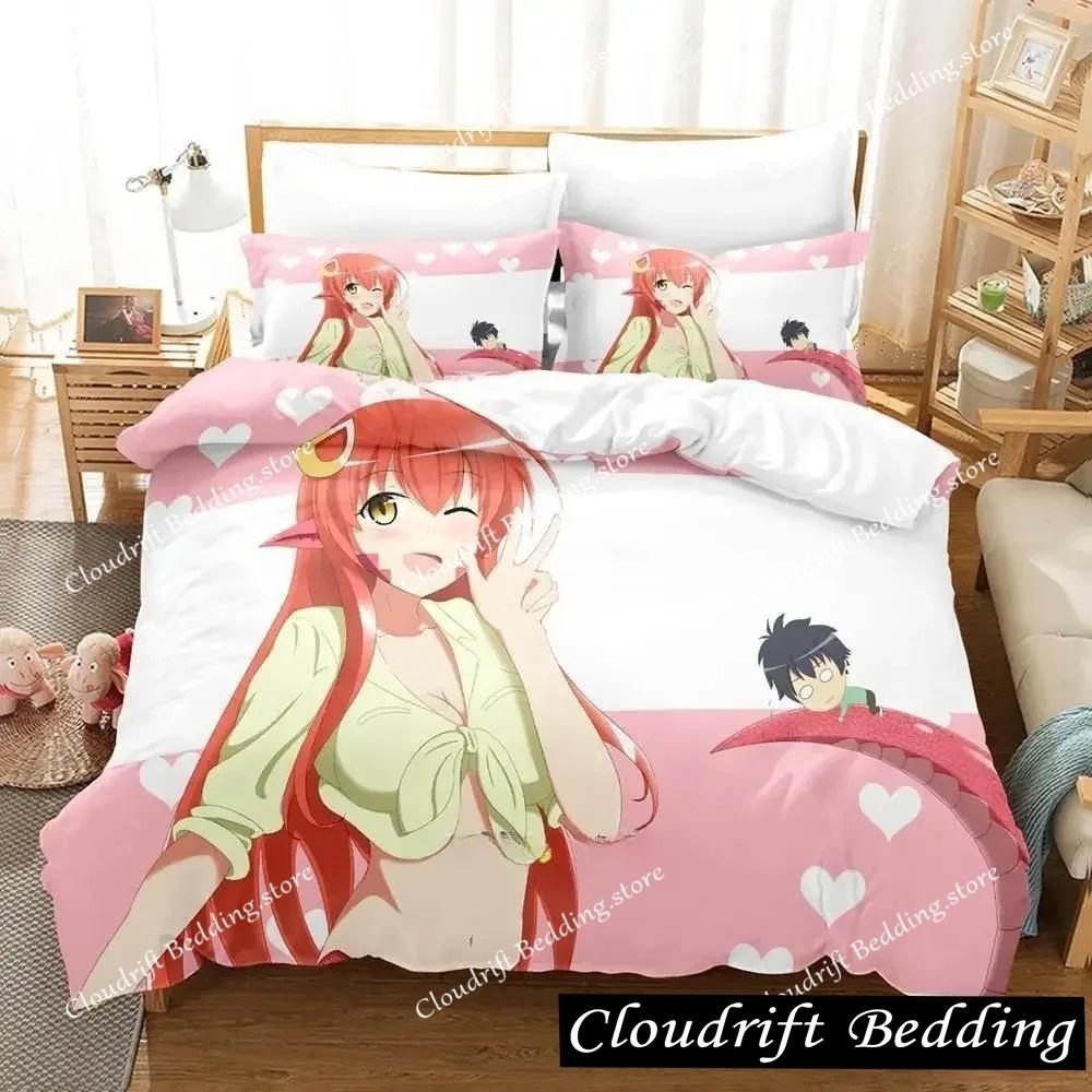 Комплект постельного белья Monster Musume Single Twin Full Queen King Size Bed Set Adult Kids Bedroom Duvet Cover Sets 3D Anime Bed Sheet Set