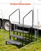 RV Steps with Dual Handrails, 4 Steps, 300 kg Load Capacity, Heavy Duty Outdoor RV Stairs with Non-Slip Mat for Elderly/Pets, Portable Stairs for Hot