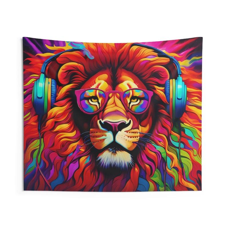 Rainbow Lion tapestry
