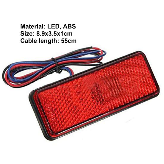 Задний фонарь, 24 светодиода, энергосберегающий прямоугольник, 12 В, супер яркая боковая сигнальная лампа