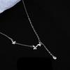 Diamond-inlaid Small Butterfly Necklace, Forest Student's Personalized Design, Clavicle Cervical Chain Temperament