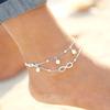 Boho Silver Plated Shiny Chains Anklet for Women Girls Friendship Beach Foot Jewelry Leg Bracelet Barefoot Tobillera De Prata