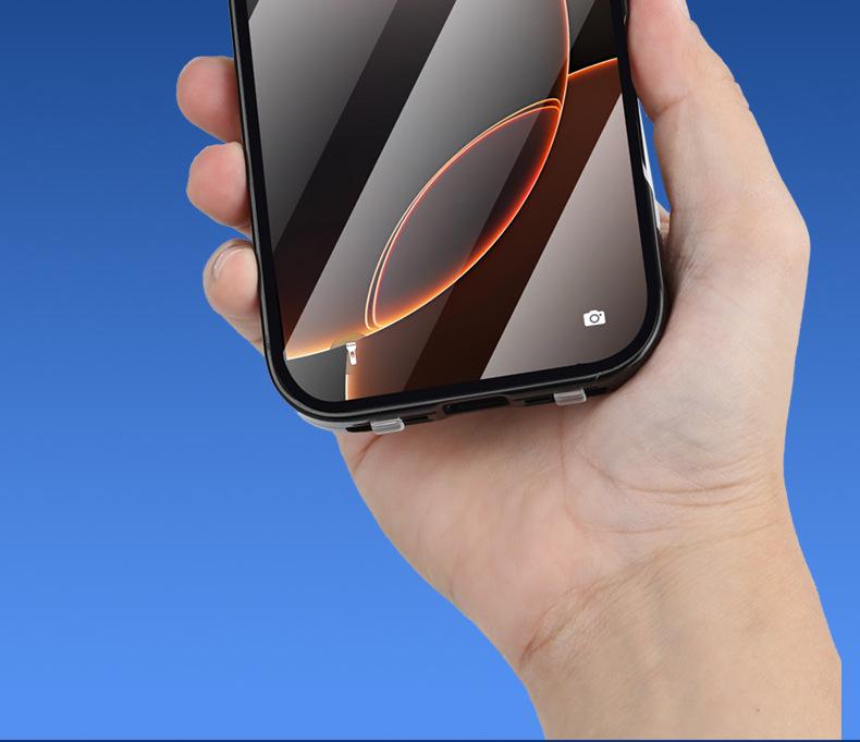 Apple ip17 Ударопрочный Магнитный Держатель Двойная Линза Защитный Чехол для Телефона