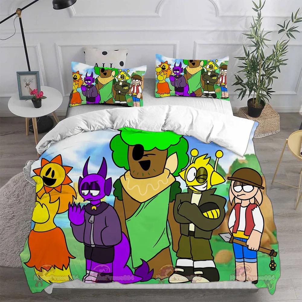 Комплекты постельного белья Sprunki Покрывало Одеяло Пододеяльник Наволочка Наборы из 2-3 предметов Детская Взрослая Спальня Декор