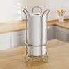 Silver Vertical Paper Towel Holder - Punch-Free, Desktop & Cross-Border Storage for Kitchen Towels